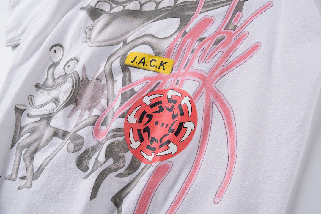 Travis Scott Cactus Jack Cockroach Tour T-Shirt - Light Gray / Cream Red - product image 9
