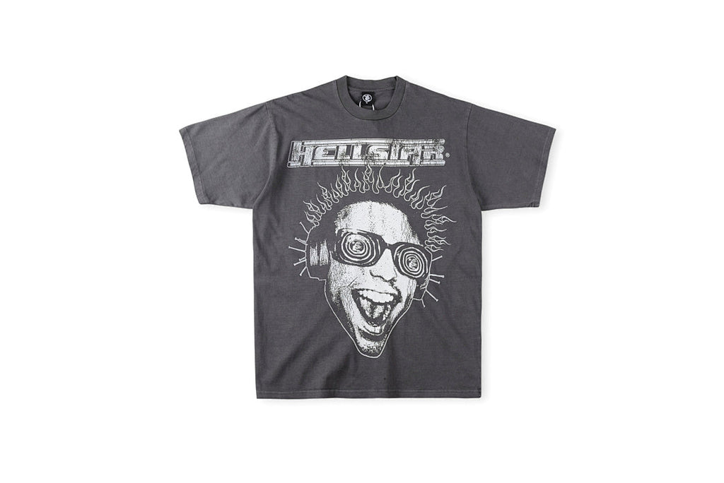 Hellstar Studios Globe Graphic Charcoal Cotton T-Shirt - product image 1