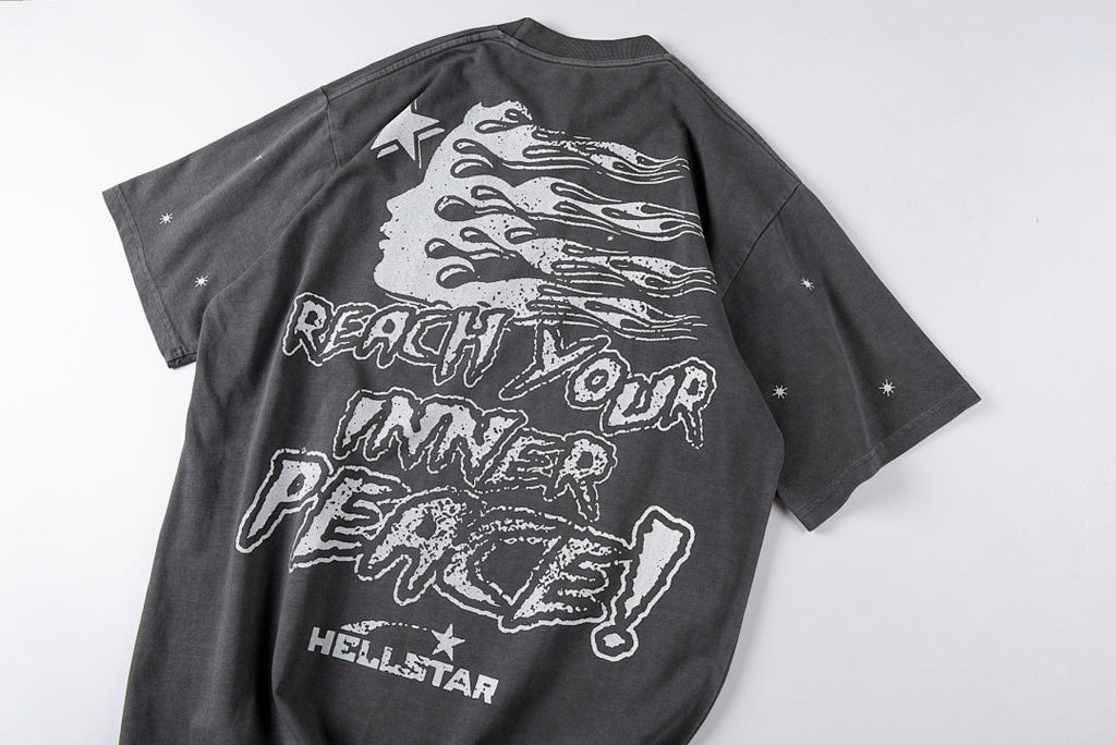 Hellstar Studios Astronaut Globe Charcoal Graphic T-Shirt - product image 12