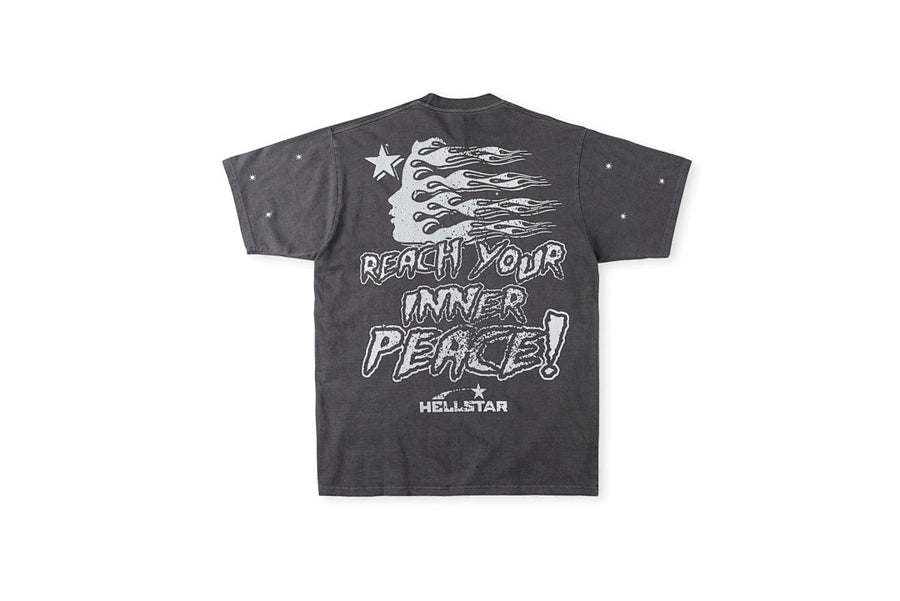 Hellstar Studios Astronaut Globe Charcoal Graphic T-Shirt