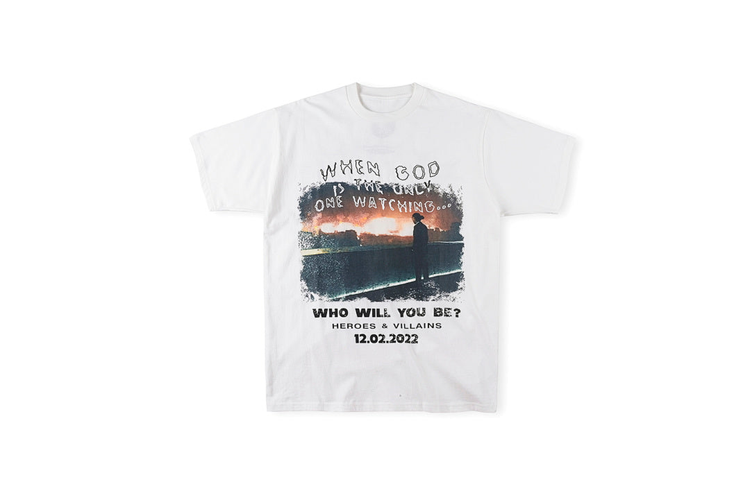 Apocalyptic Dusk Letter Print Light Gray Graphic T-Shirt - product image 2