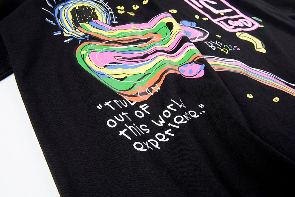 Rolling Bass Crew Hand-Drawn Graffiti T-Shirt - Black - product image 6