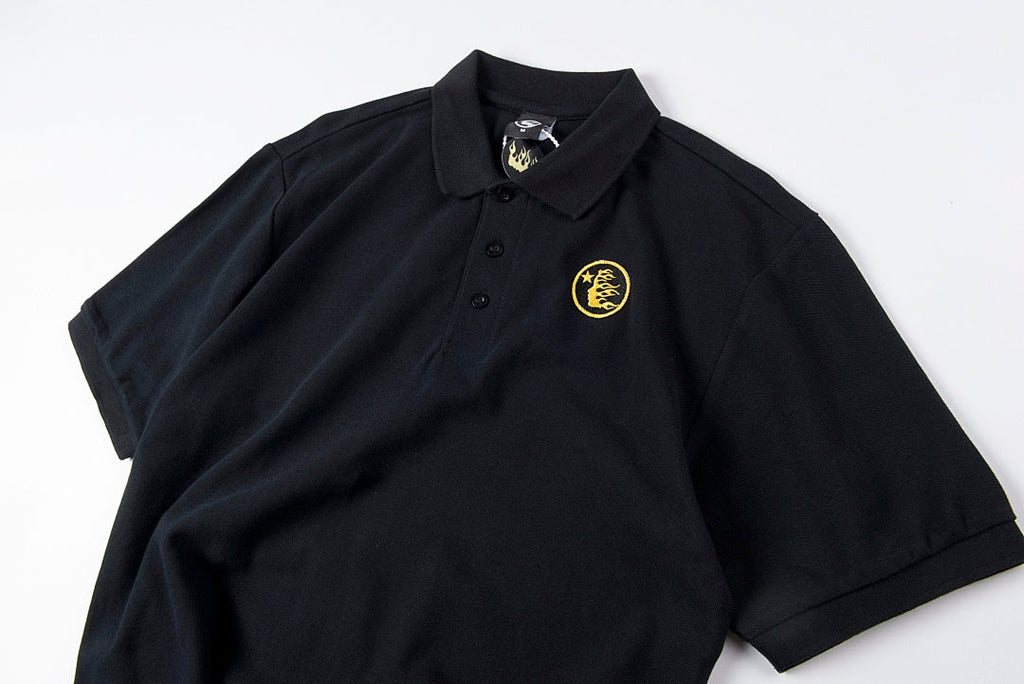 Hellstar Studios Embroidered Logo Cotton Polo Shirt - Black / Light Gray - product image 9