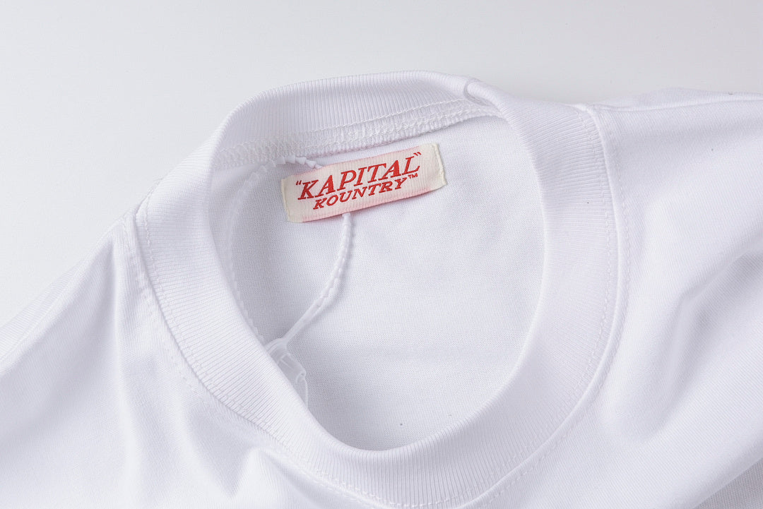 Kapital Kountry Hirata Kazuhiro Tree Print Crew Neck T-Shirt - Light Gray - product image 4