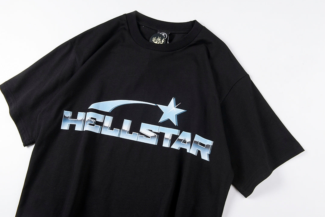 Hellstar Studios Metal Stainless Steel Logo Graphic T-Shirt - Black / Light Gray - product image 7