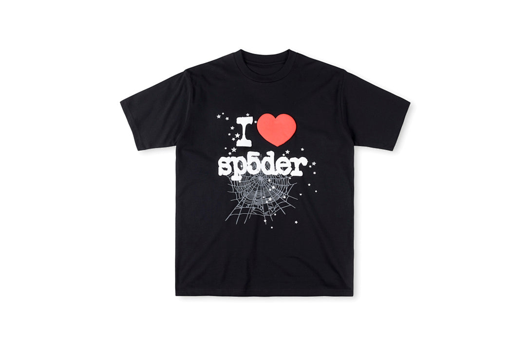 Young Thug Sp5der 555555 Hearts & Stars Graphic T-Shirt - Light Gray - product image 4