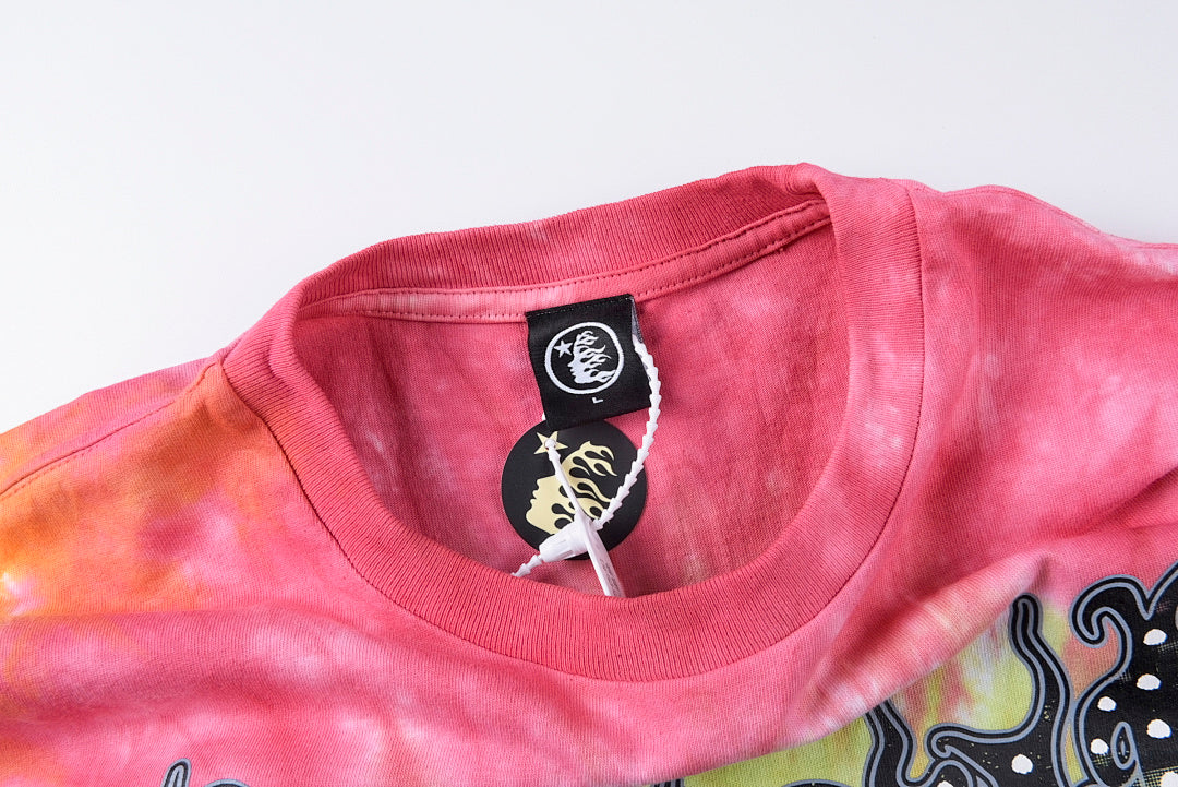Hellstar Skull Tie-Dye Graphic T-Shirt - Red Orange - product image 4
