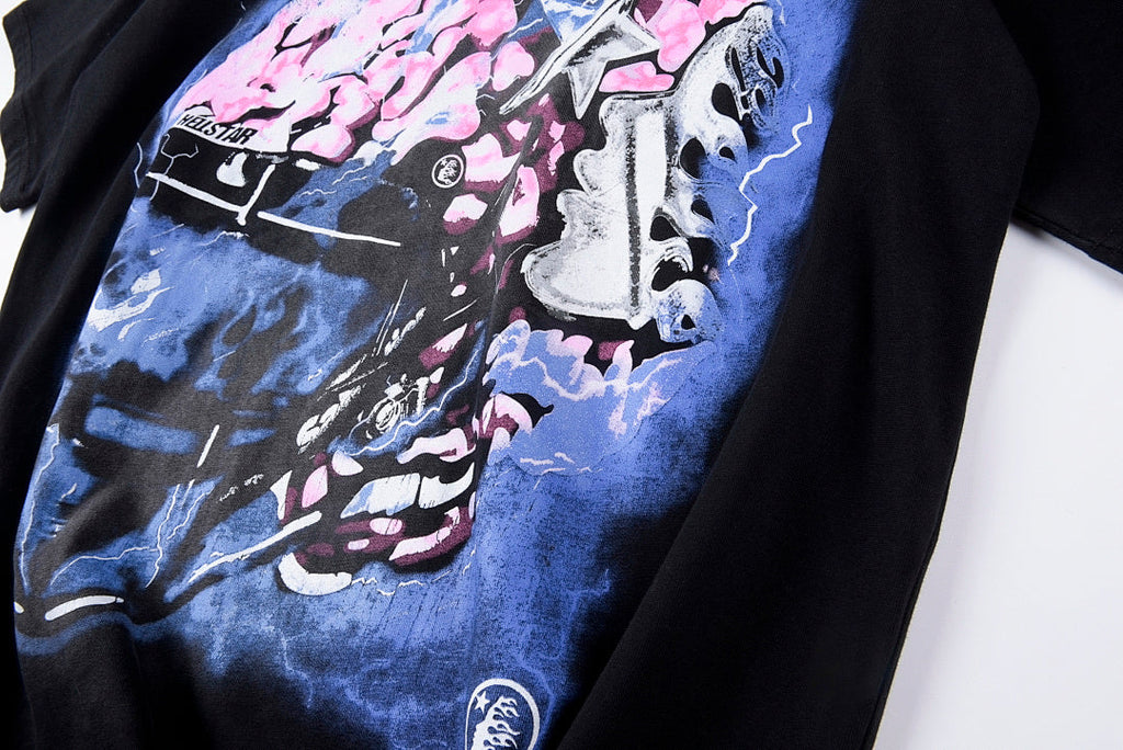 Hellstar Studios Brain Helmet Washed Graphic T-Shirt - Black - product image 6
