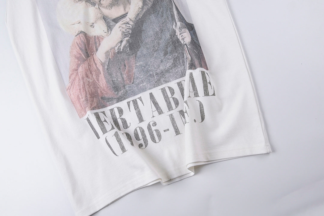 Vertabrae Shepherd Portrait Graphic Tank Top T-Shirt - Light Gray - product image 7