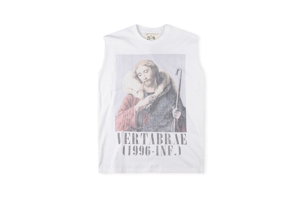 Vertabrae Shepherd Portrait Graphic Tank Top T-Shirt - Light Gray - product image 1