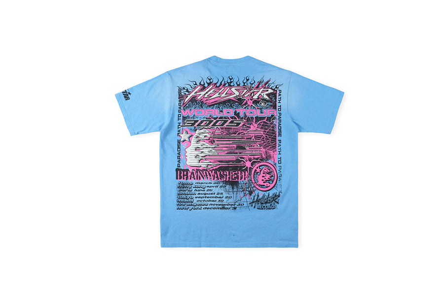 Hellstar Studios Neuron Tour Graphic T-Shirt - Light Blue