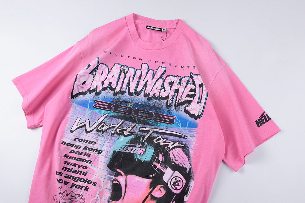 Hellstar Studios Brainwashed World Tour Graphic T-Shirt - Pink - product image 9