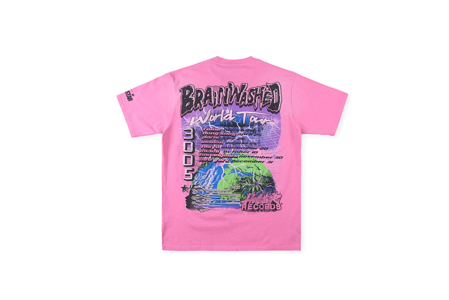 Hellstar Studios Brainwashed World Tour Graphic T-Shirt - Pink