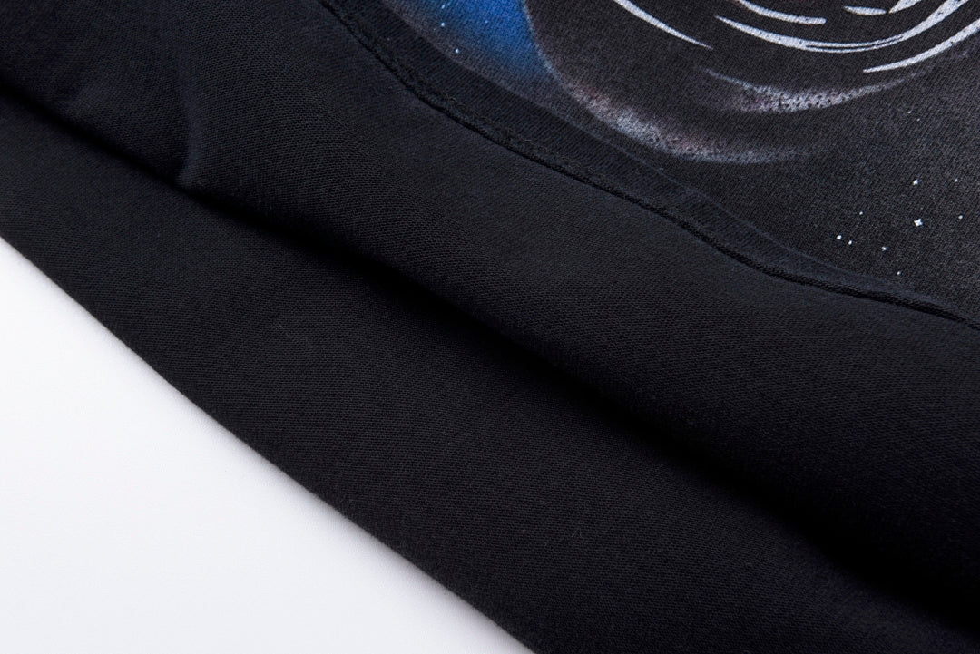 Hellstar Studios Full Moon Wolf Graphic Washed T-Shirt - Black - product image 3