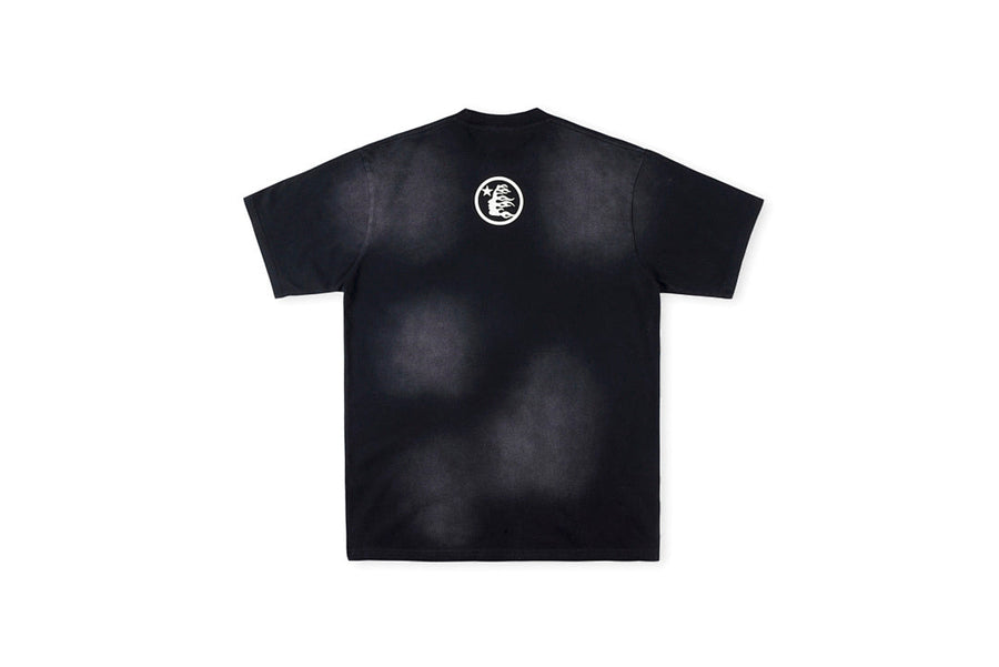 Hellstar Studios Superhero Vintage Washed Graphic T-Shirt - Black