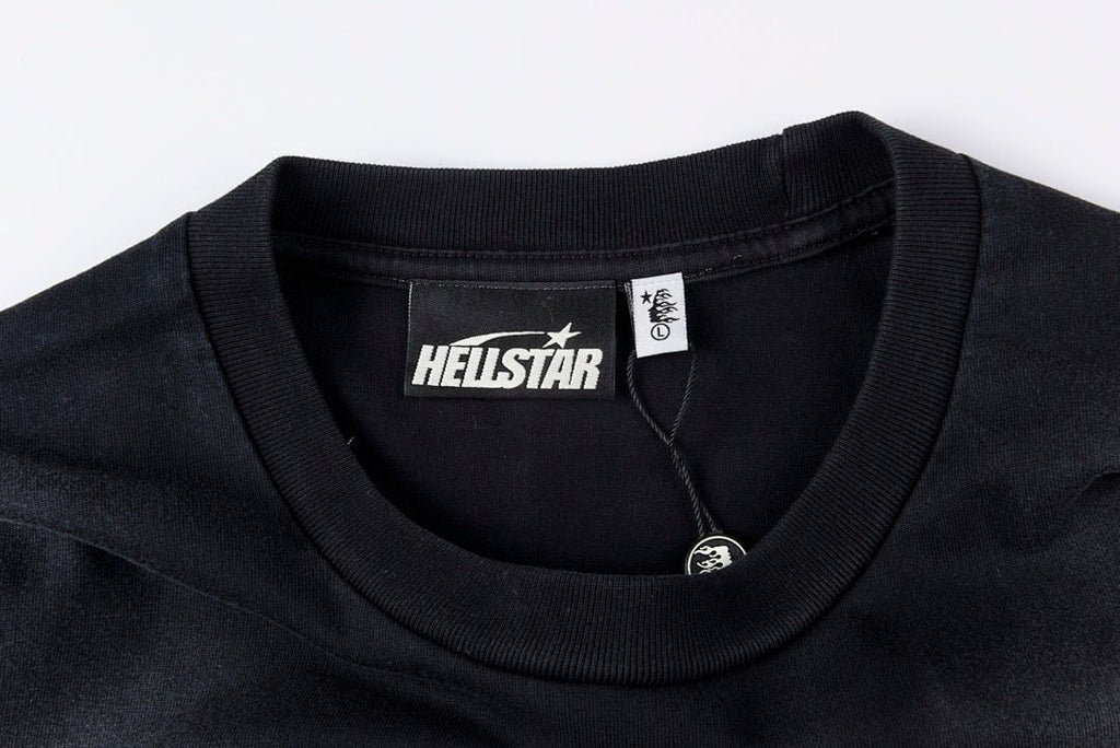 Hellstar Studios Beat Us White Washed Graphic T-Shirt - Black / Light Gray - product image 5