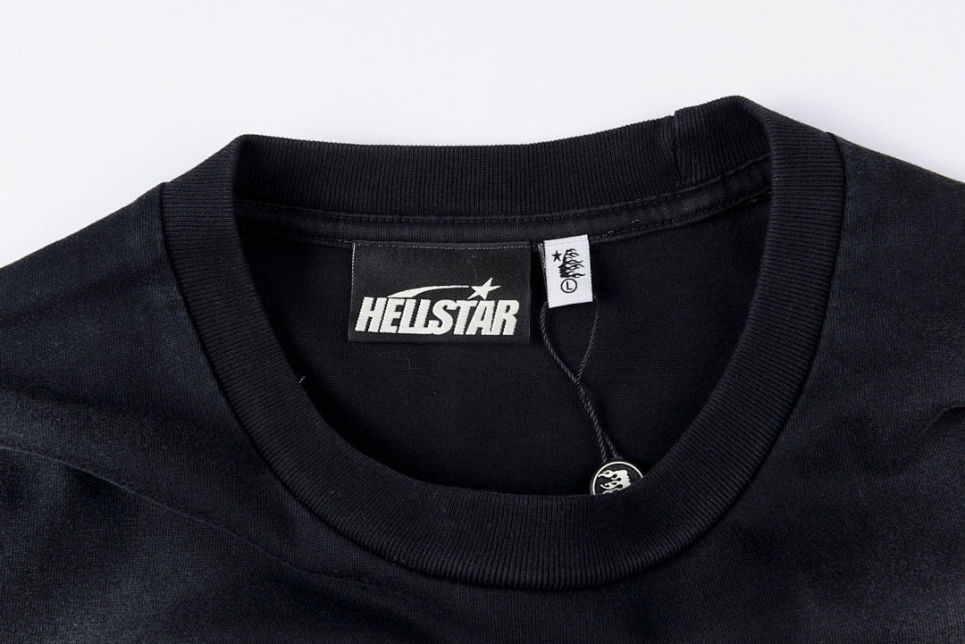 Hellstar Studios Beat Us White Washed Graphic T-Shirt - Black / Light Gray - product image 5