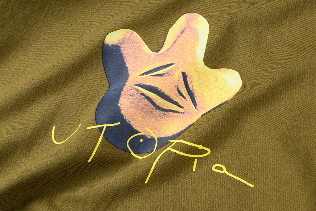Travis Scott Utopia Rolling Smiley Olive Graphic T-Shirt - Brown - product image 6