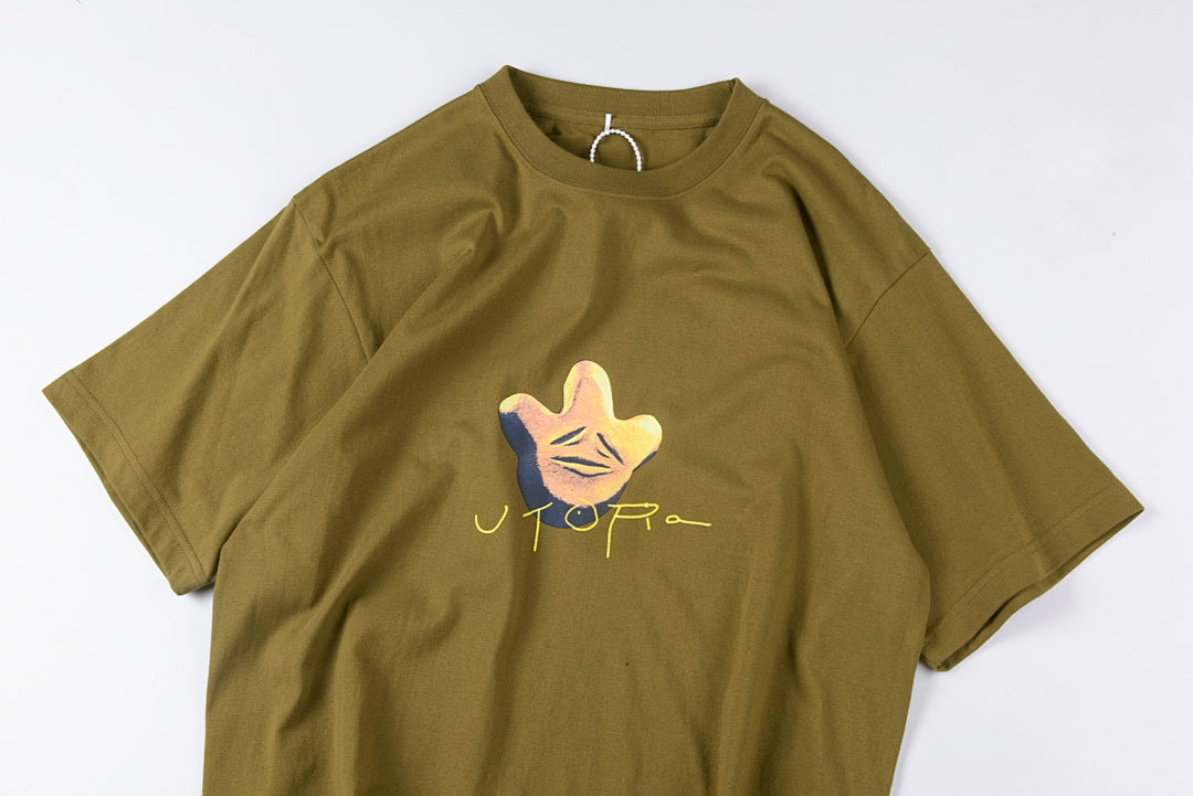 Travis Scott Utopia Rolling Smiley Olive Graphic T-Shirt - Brown - product image 7