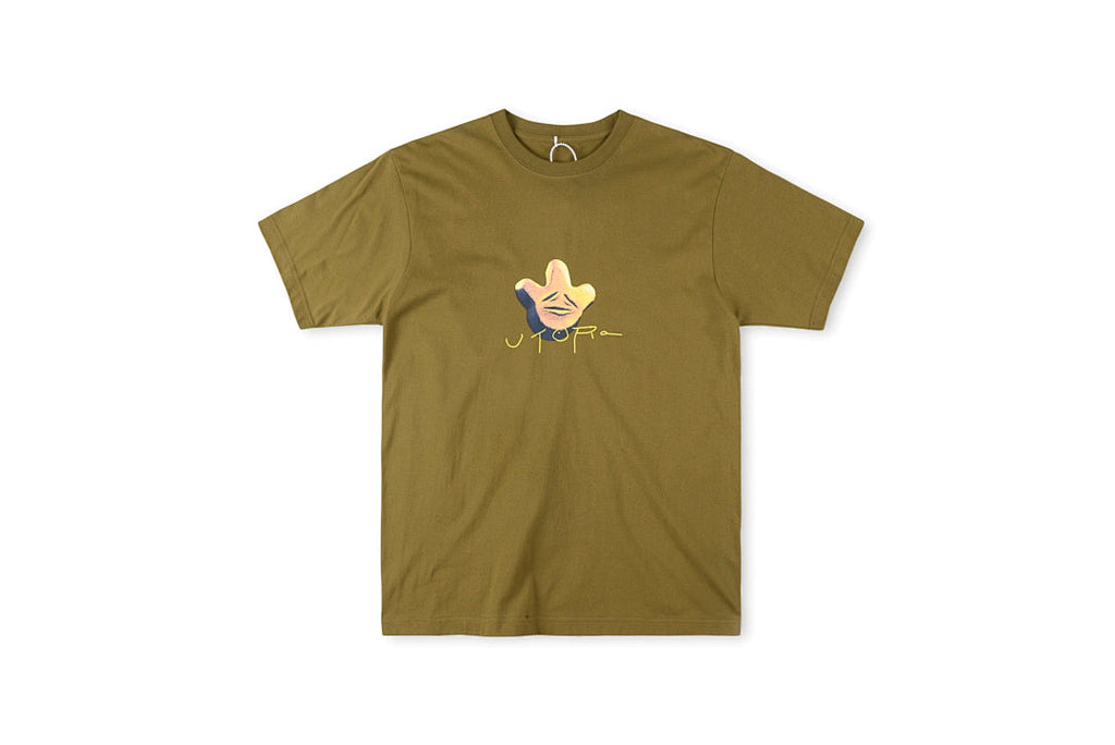 Travis Scott Utopia Rolling Smiley Olive Graphic T-Shirt - Brown - product image 1