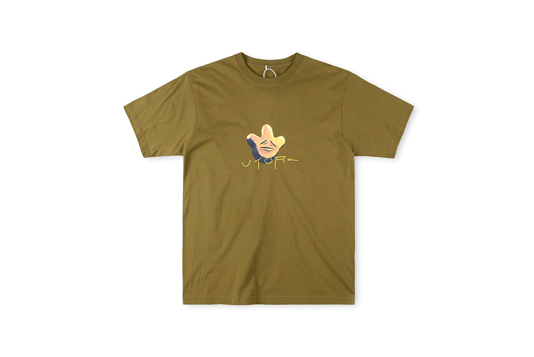Travis Scott Utopia Rolling Smiley Olive Graphic T-Shirt - Brown - product image 1