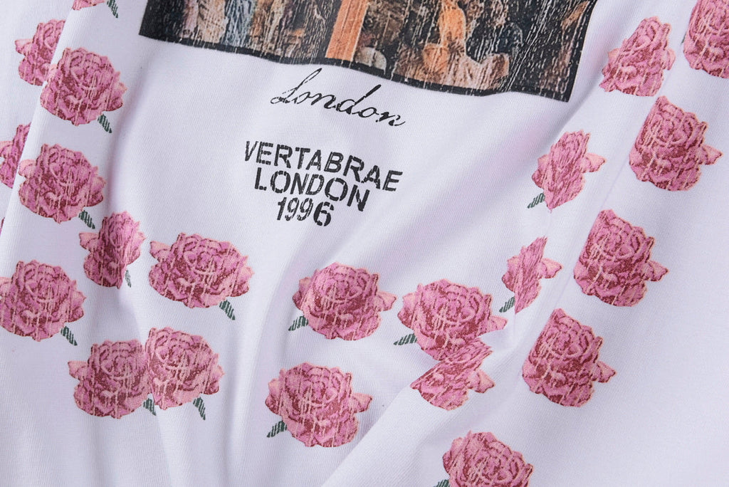 Vertabre Push Rose Sanskrit Graphic Vintage T-Shirt - White - product image 6