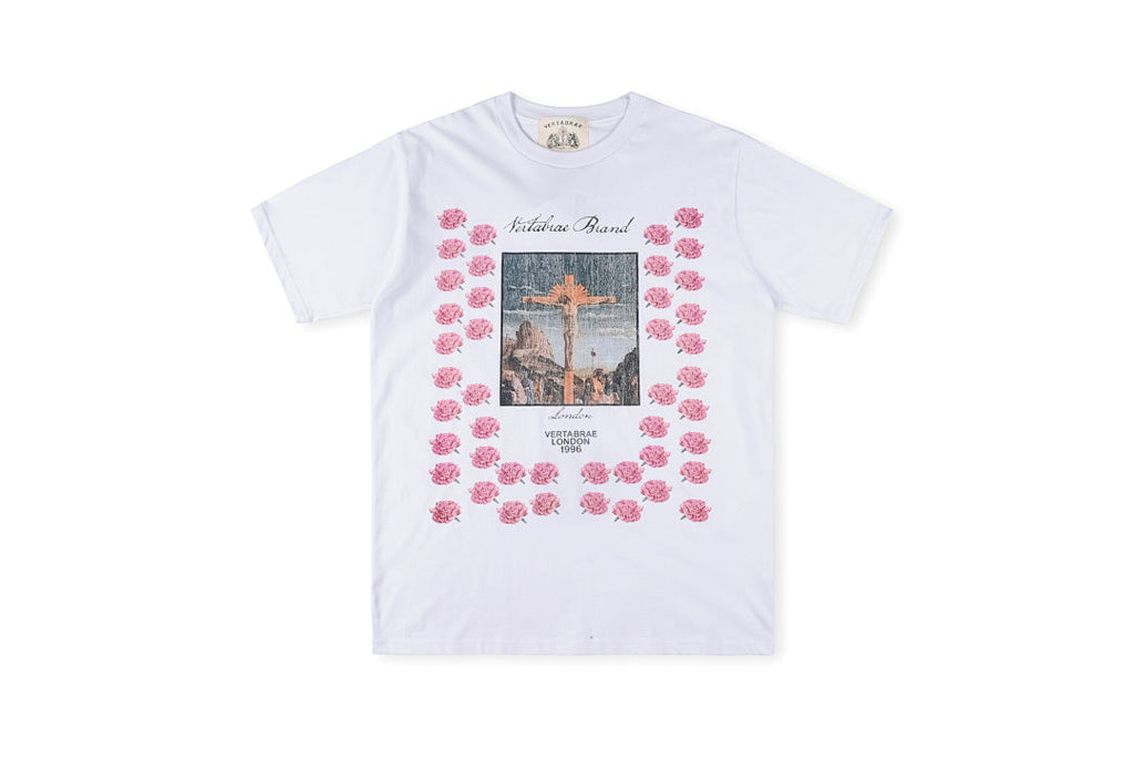 Vertabre Push Rose Sanskrit Graphic Vintage T-Shirt - White - product image 2