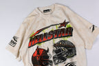 Hellstar Studios War Ready Skull Helmet Tie-Dye T-Shirt - Light Gray Cream - product image 11