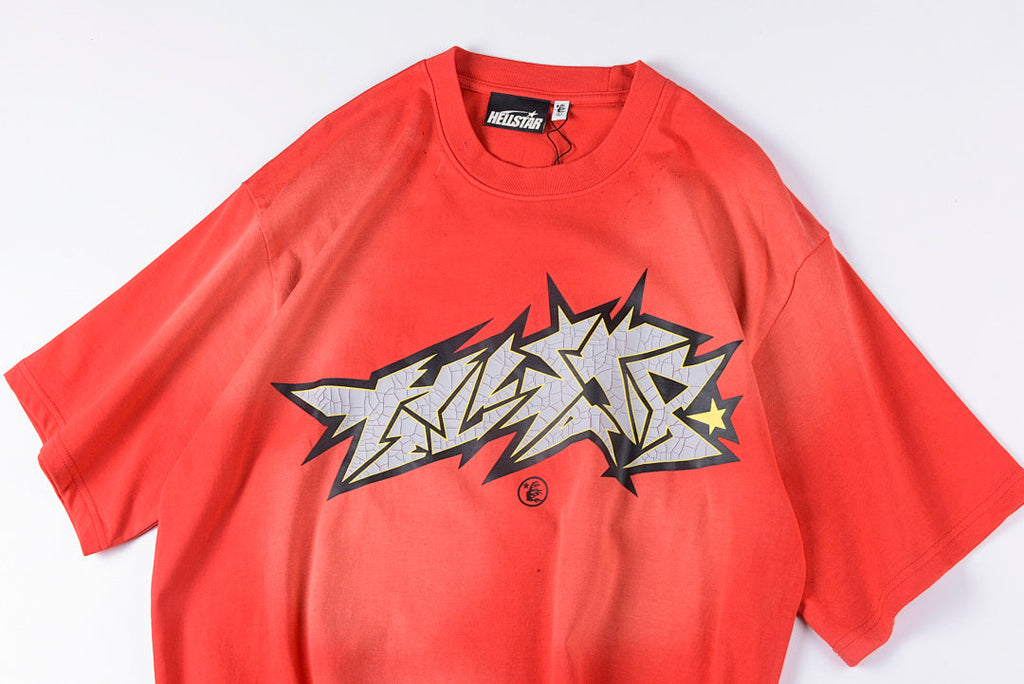 Hellstar Studios Slime Cracked Logo Red Cotton T-Shirt - product image 11