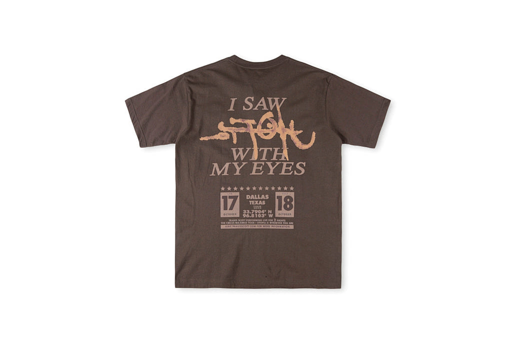 Travis Scott Cactus Jack Utopia Eye Graphic T-Shirt - Yellow Burgundy - product image 1