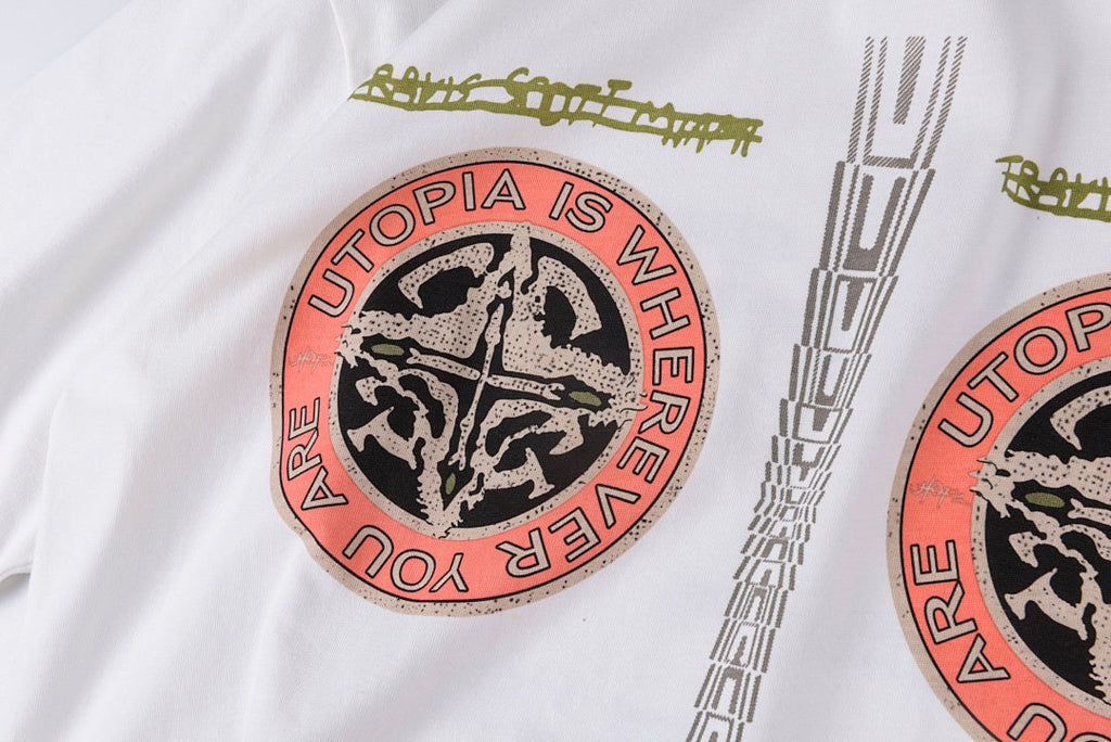 Travis Scott Cactus Jack Utopia Emblem Graphic T-Shirt - Light Gray - product image 6