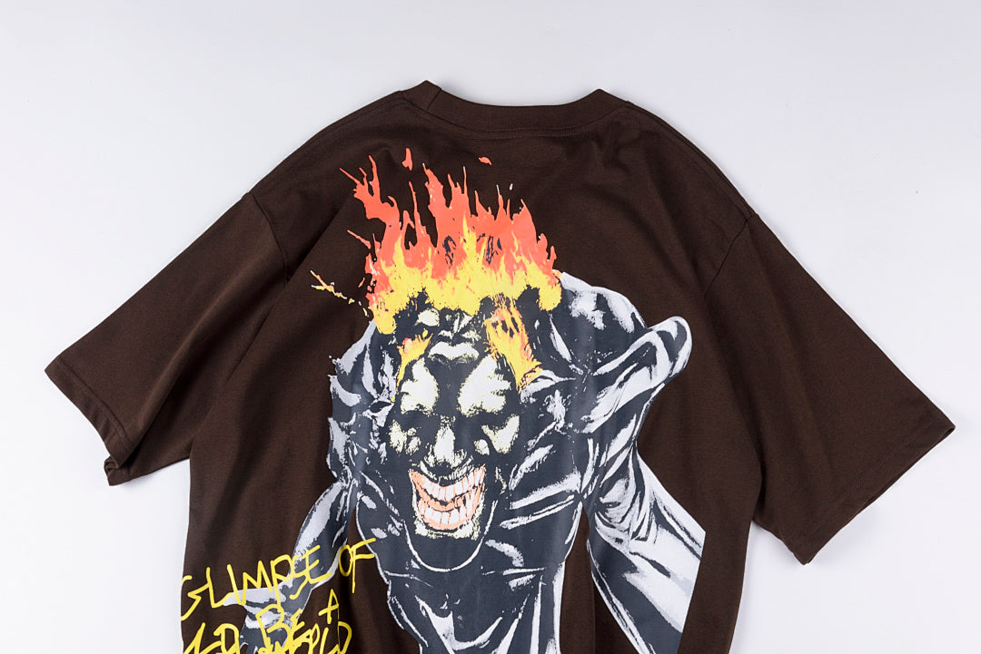 Travis Scott Cactus Jack Utopia Flame Graphic T-Shirt - Burgundy - product image 9