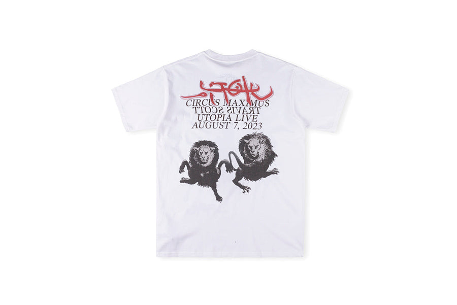 Travis Scott Cactus Jack Utopia Angels Graphic T-Shirt - Light Gray