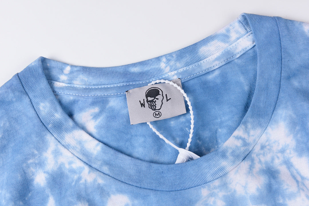 WL Tie-Dye Skull Graphic Cotton T-Shirt - Light Blue - product image 4