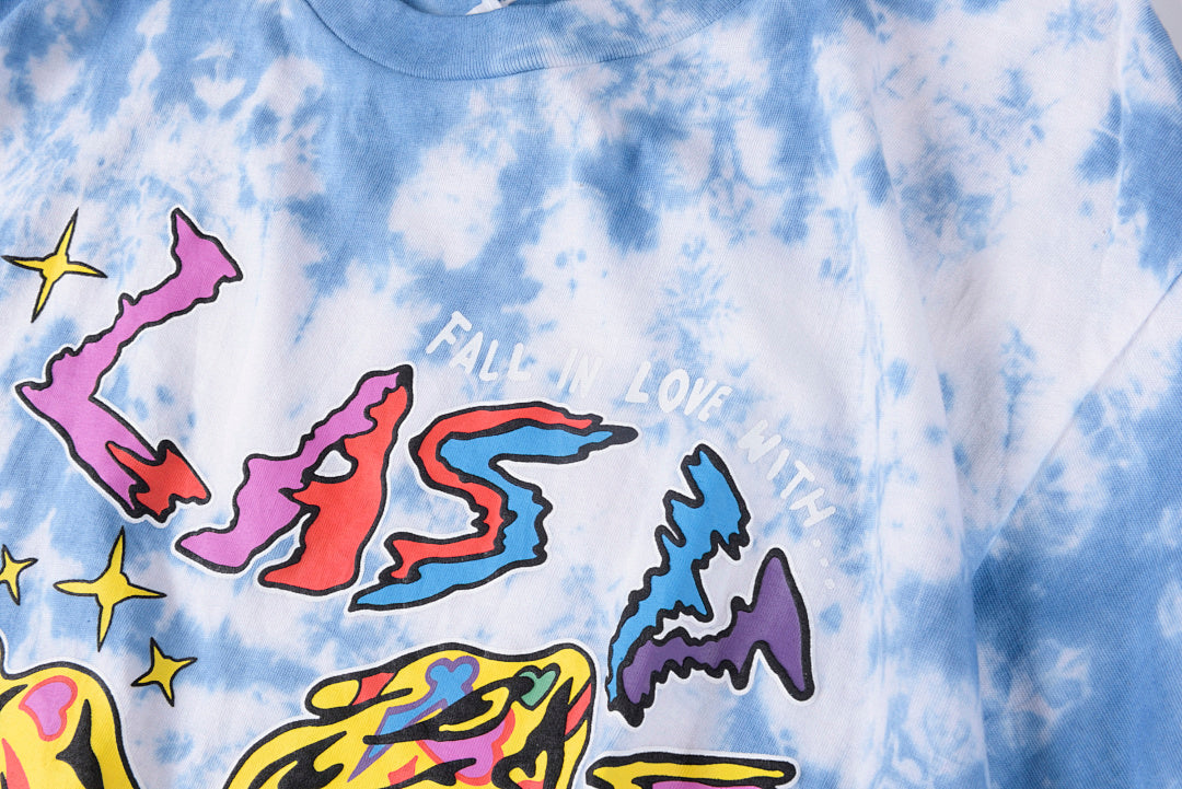 WL Tie-Dye Skull Graphic Cotton T-Shirt - Light Blue - product image 5