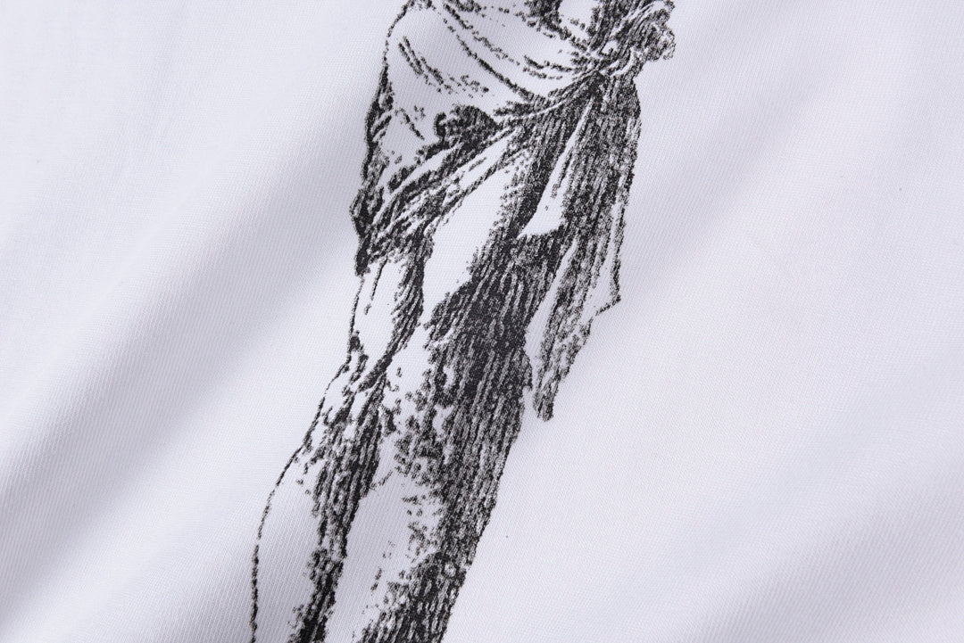 Vertabre Push Crucifix Graphic Cotton T-Shirt - Light Gray - product image 8