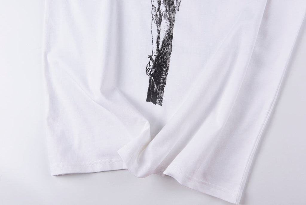 Vertabre Push Crucifix Graphic Cotton T-Shirt - Light Gray - product image 9
