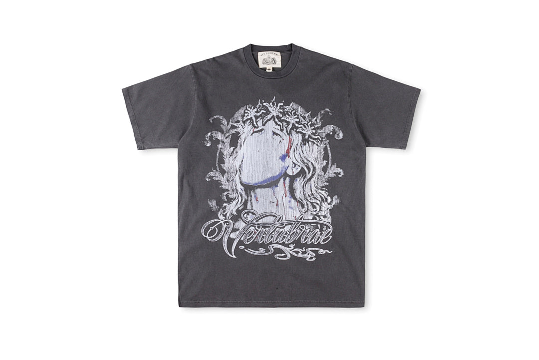 Vertabre Push Ornate Graphic Washed T-Shirt - Charcoal - product image 1