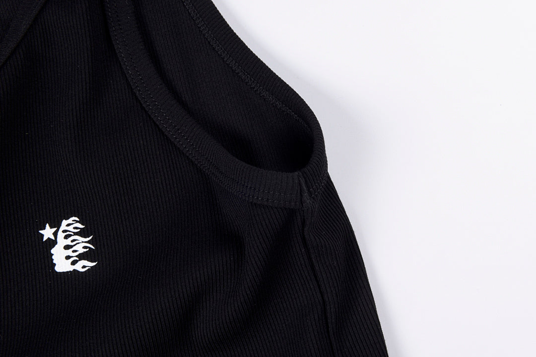 Hellstar Studios Moto Cross Logo Cotton Tank Top T-Shirt - Black / Light Gray - product image 4