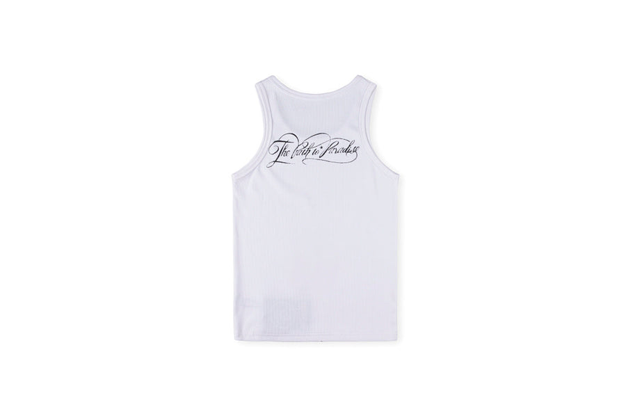 Hellstar Studios Moto Cross Logo Cotton Tank Top T-Shirt - Black / Light Gray