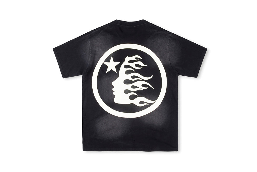 Hellstar Studios Flame Skull Logo Washed T-Shirt - Light Gray / Black - product image 3