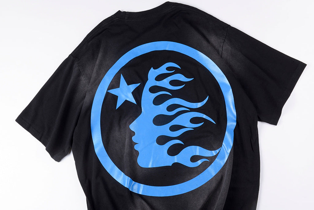 Hellstar Studios Flame Skull Logo Washed T-Shirt - Light Gray / Black - product image 17