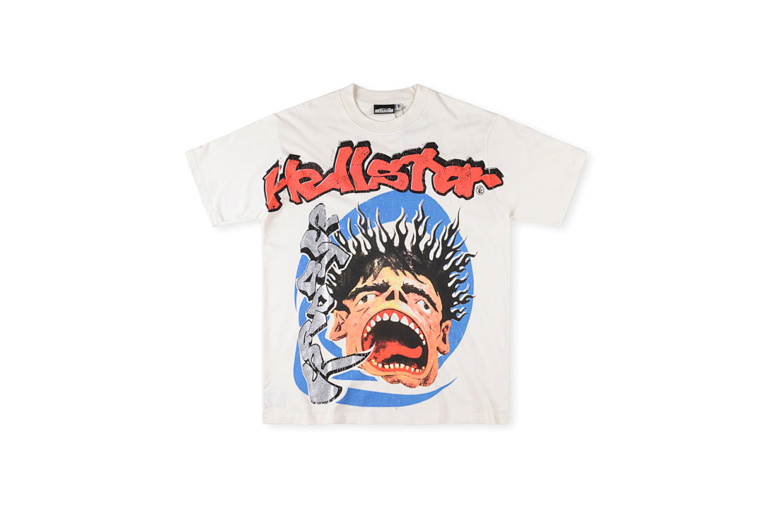 Hellstar Studios Screaming Kid Glitter Graphic T-Shirt - Light Gray - product image 1