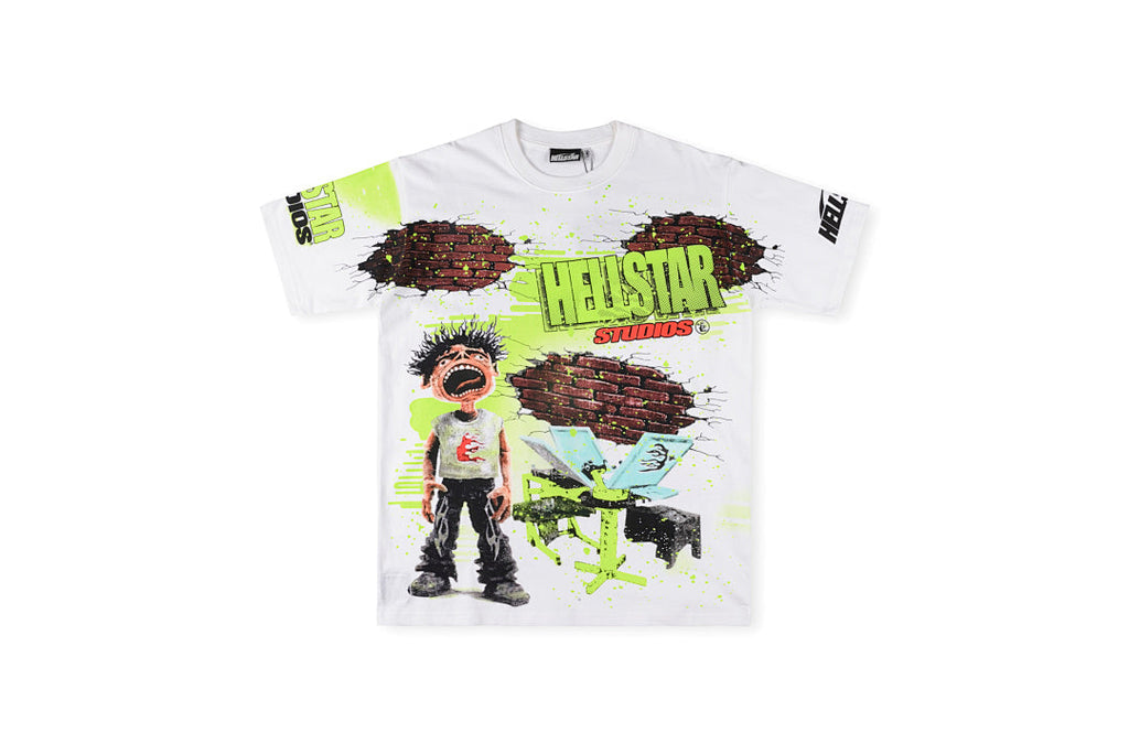 Hellstar Studios Neon Graphic Washed T-Shirt - Light Gray - product image 2