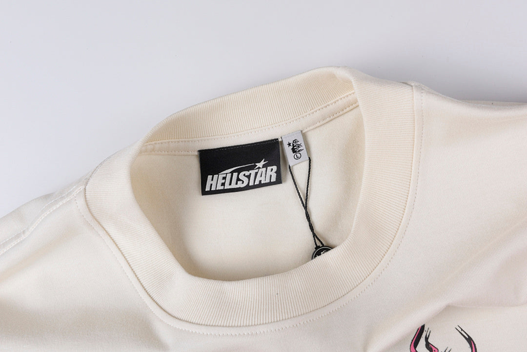 Hellstar Studios Pink Splash Logo T-Shirt - Light Gray - product image 7