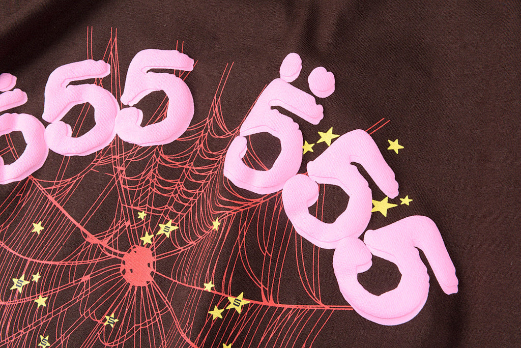 Sp5der 555555 Spider Web Graphic T-Shirt - Burgundy - product image 8
