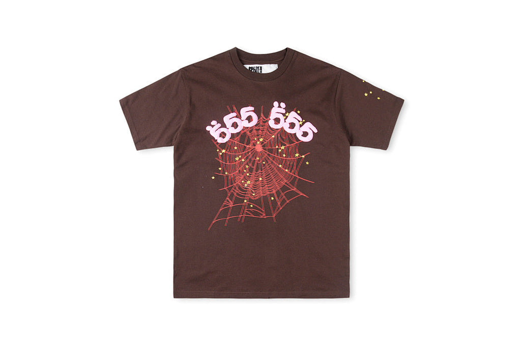 Sp5der 555555 Spider Web Graphic T-Shirt - Burgundy - product image 1
