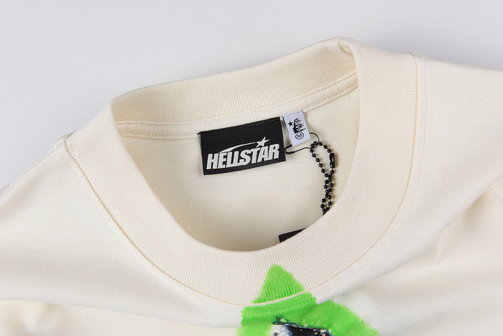 Hellstar Studios Smiling Star Rhinestone T-Shirt - Light Gray - product image 5