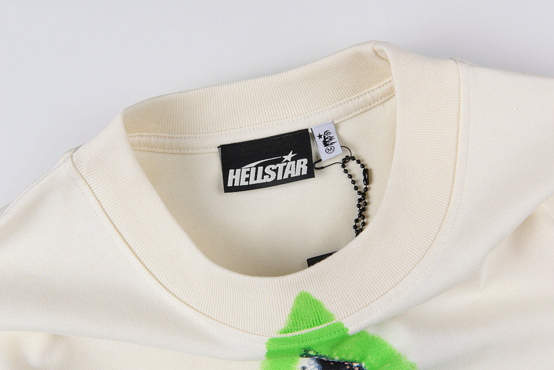 Hellstar Studios Smiling Star Rhinestone T-Shirt - Light Gray - product image 5