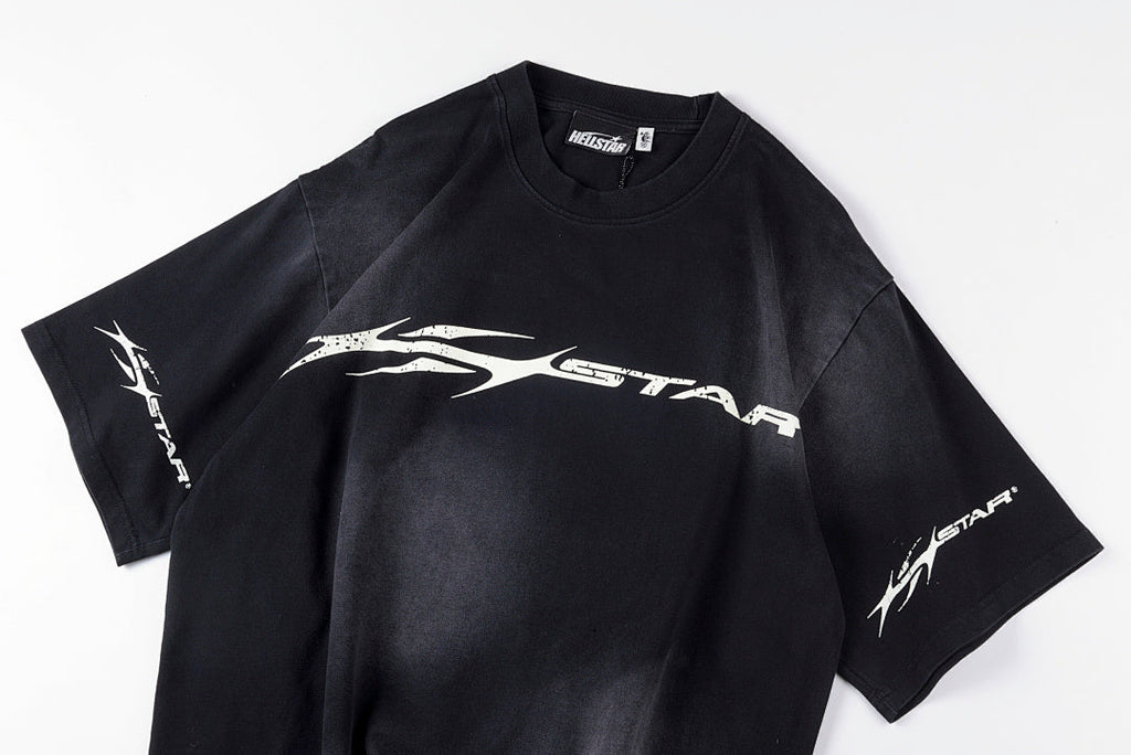 Hellstar Studios Flame Face Logo Washed T-Shirt - Black / Light Gray Mint - product image 8